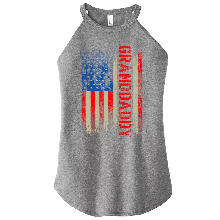 Granddaddy Gift America Flag Gift For Father's Day Funny Women’s Perfect Tri Rocker Tank