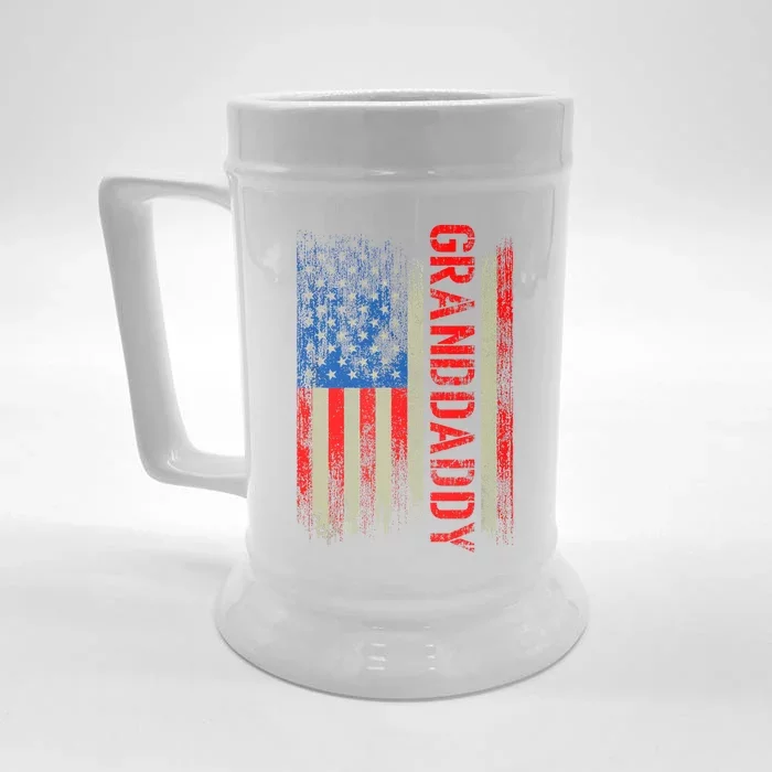 Granddaddy Gift America Flag Gift For Father's Day Funny Front & Back Beer Stein