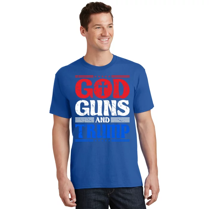 God Guns And Trump American Flag Patriot Meaningful Gift T-Shirt