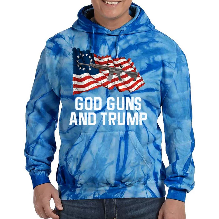 God Guns And Trump Gift 2nd Adt Trump Gift Tie Dye Hoodie