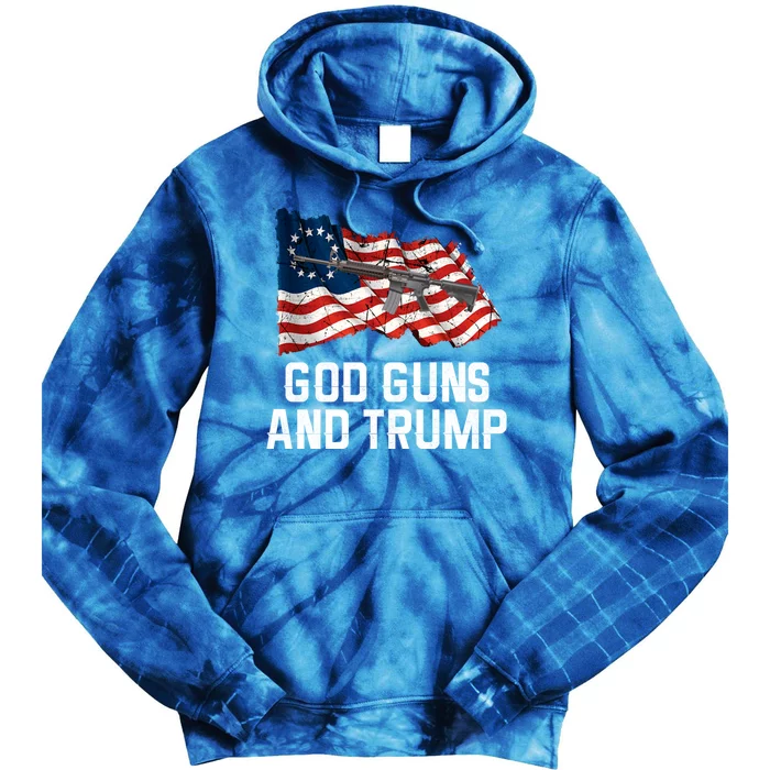 God Guns And Trump Gift 2nd Adt Trump Gift Tie Dye Hoodie