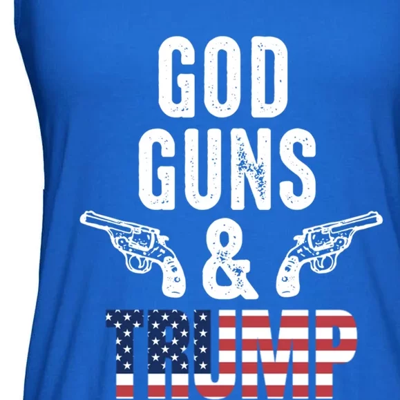 God Guns And Trump Republican Support Merica Gift Ladies Essential Flowy Tank