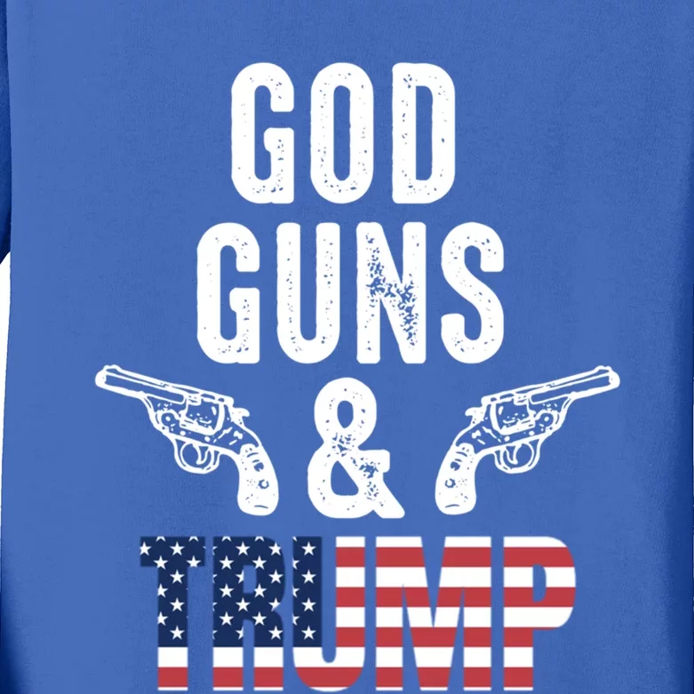 God Guns And Trump Republican Support Merica Gift Kids Long Sleeve Shirt