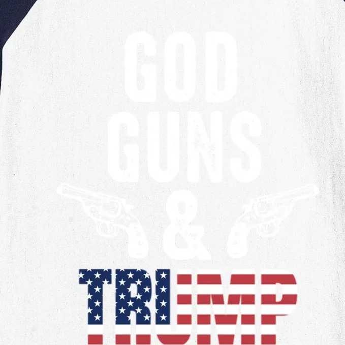 God Guns And Trump Republican Support Merica Gift Baseball Sleeve Shirt