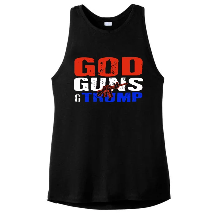 God Guns And Trump 2nd Adt Trump Supporters Meaningful Gift Ladies Tri-Blend Wicking Tank