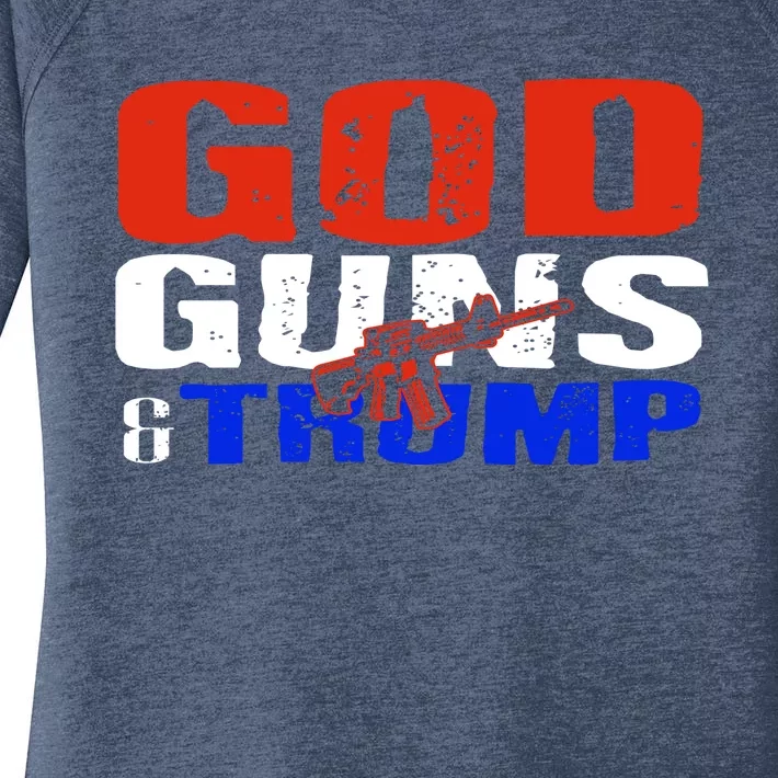 God Guns And Trump 2nd Adt Trump Supporters Meaningful Gift Women's Perfect Tri Tunic Long Sleeve Shirt