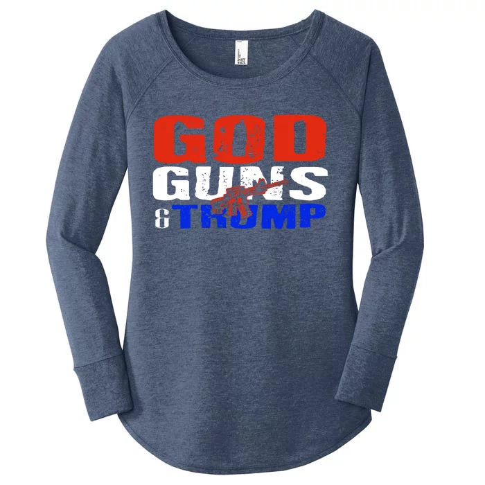 God Guns And Trump 2nd Adt Trump Supporters Meaningful Gift Women's Perfect Tri Tunic Long Sleeve Shirt