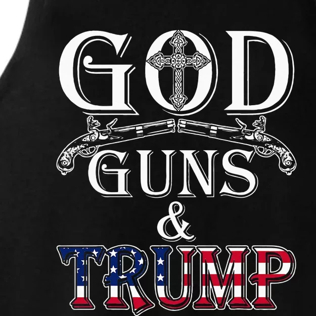 God Guns And Trump 2nd Amendment Trump 45 Ladies Tri-Blend Wicking Tank