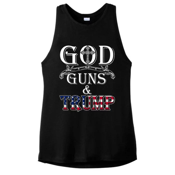 God Guns And Trump 2nd Amendment Trump 45 Ladies Tri-Blend Wicking Tank