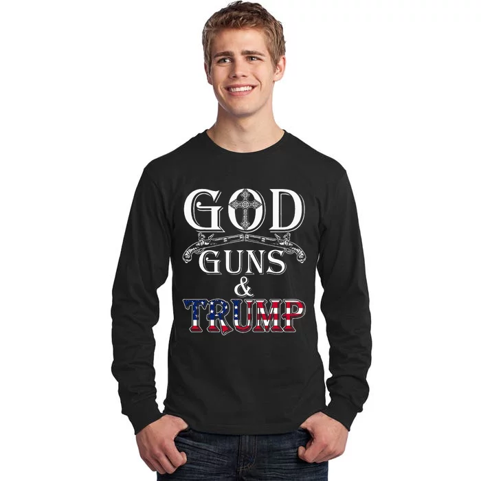 God Guns And Trump 2nd Amendment Trump 45 Tall Long Sleeve T-Shirt