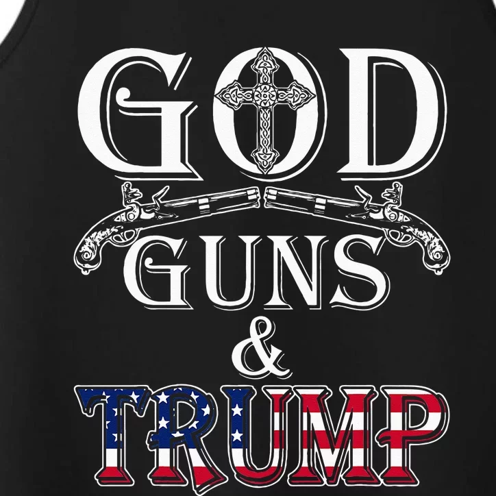 God Guns And Trump 2nd Amendment Trump 45 Performance Tank