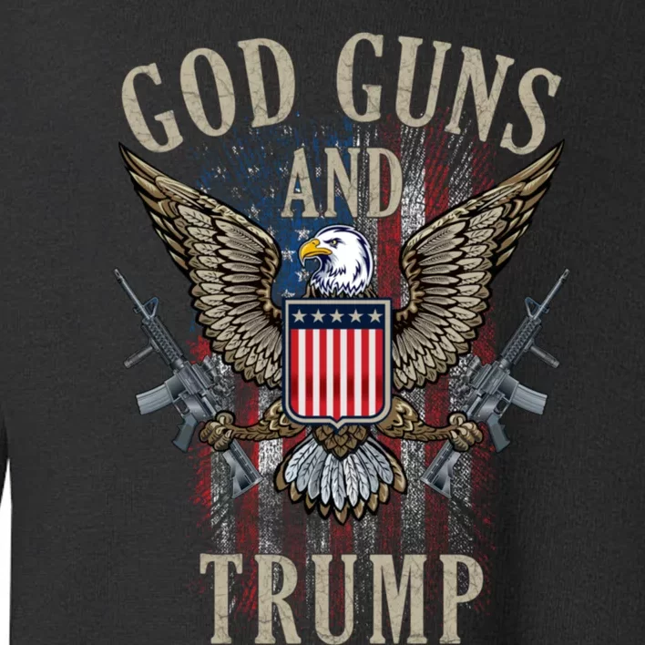 God Guns And Trump 2nd Amendment Flag Ar15 American Flag Toddler Sweatshirt