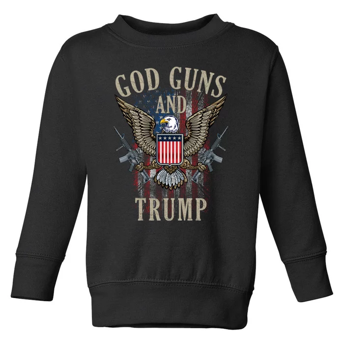 God Guns And Trump 2nd Amendment Flag Ar15 American Flag Toddler Sweatshirt