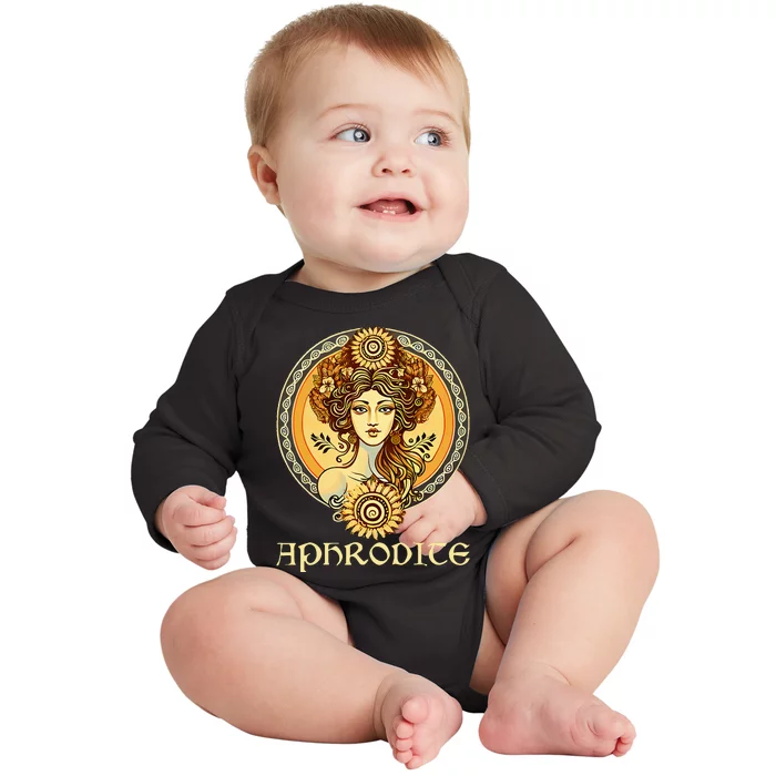 Greek Goddess Aphrodite Love And Beauty Ancient Greece Baby Long Sleeve Bodysuit