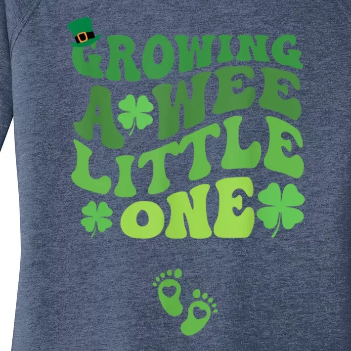 Groovy Growing A Wee Little One Pregnancy St Patricks Day Women's Perfect Tri Tunic Long Sleeve Shirt