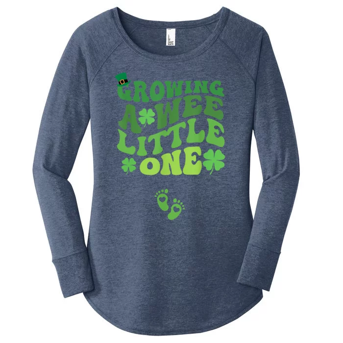 Groovy Growing A Wee Little One Pregnancy St Patricks Day Women's Perfect Tri Tunic Long Sleeve Shirt