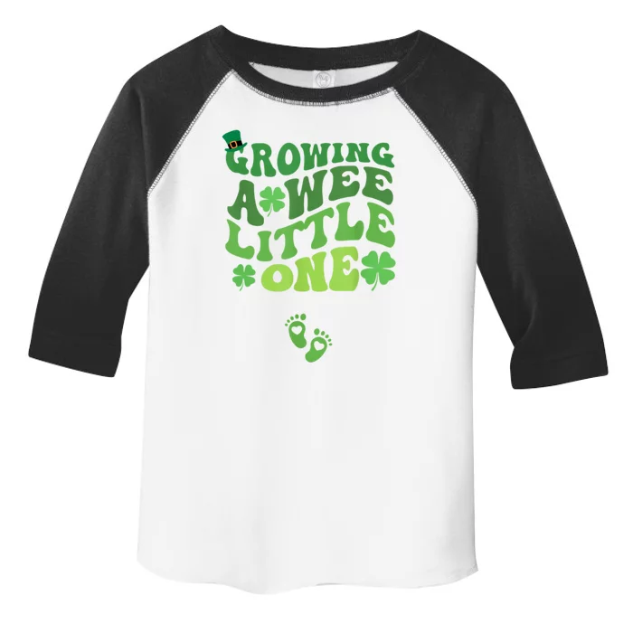 Groovy Growing A Wee Little One Pregnancy St Patricks Day Toddler Fine Jersey T-Shirt