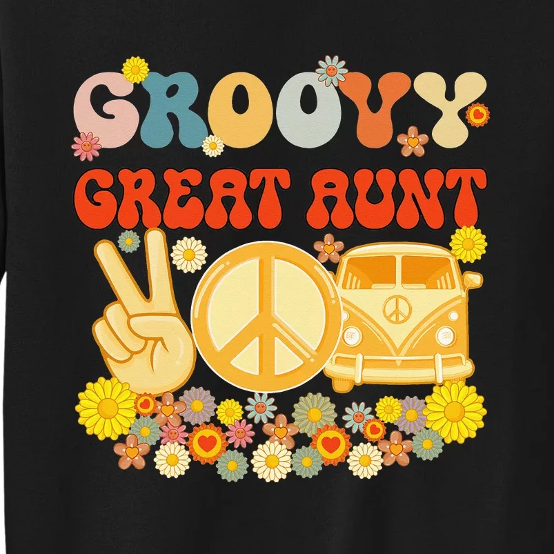 Groovy Great Aunt Retro Matching Family Baby Shower Mother's Tall Sweatshirt