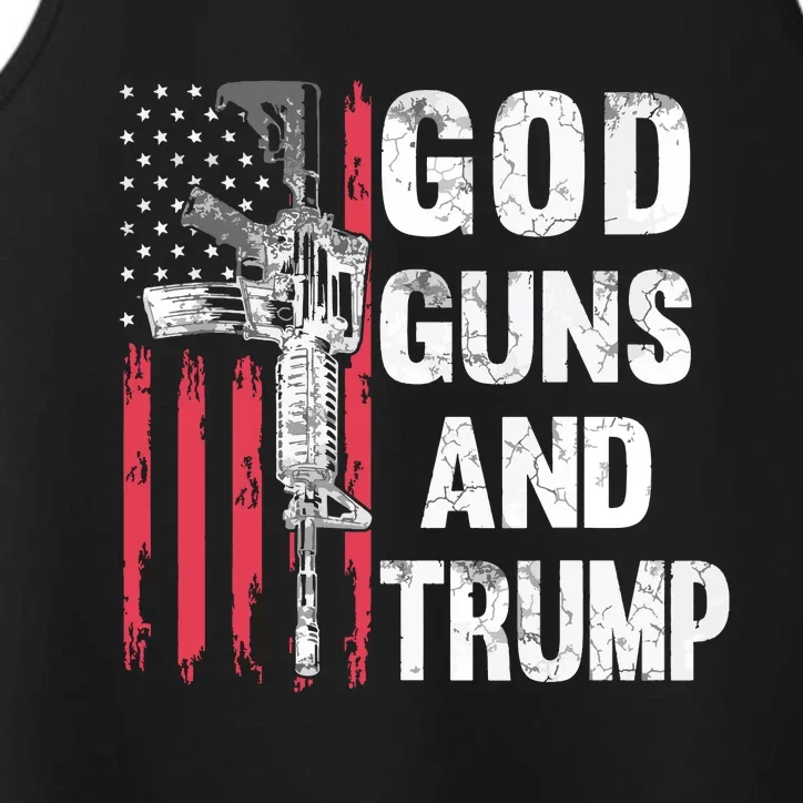 God Guns And Trump 2nd Amendment Flag Ar15 American Flag Performance Tank