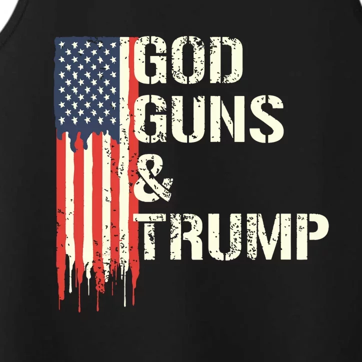 God Guns And Trump I 2nd Amendment Trump Flag America Performance Tank