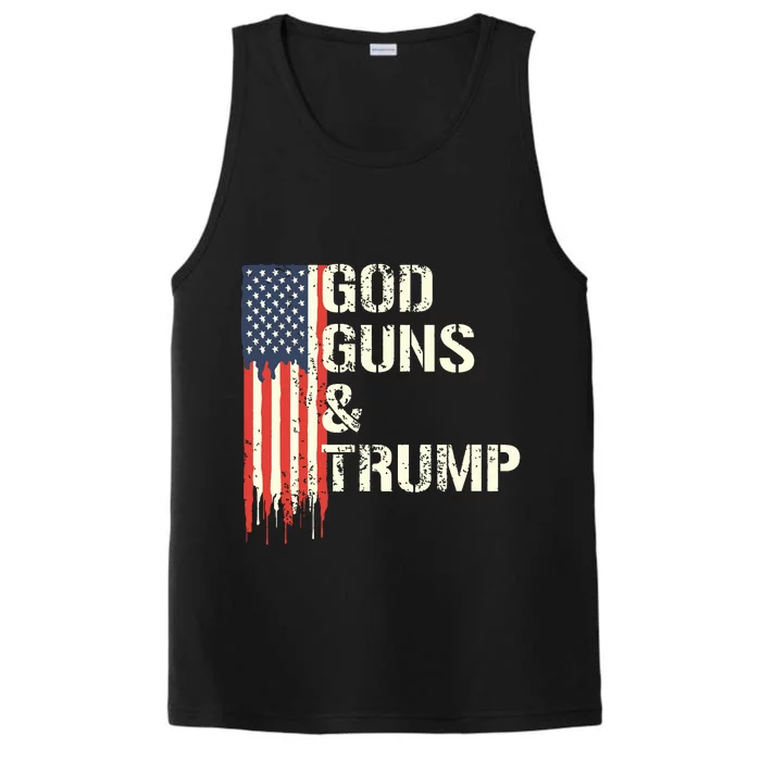 God Guns And Trump I 2nd Amendment Trump Flag America Performance Tank