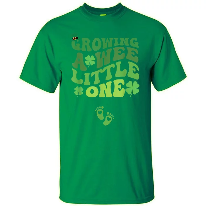 Groovy Growing A Wee Little One Pregnancy St Patricks Day Tall T-Shirt