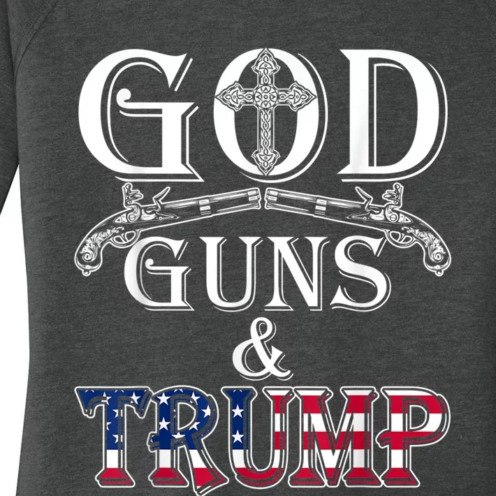 God Guns And Trump Shirt 2nd Amendment Women's Perfect Tri Tunic Long Sleeve Shirt