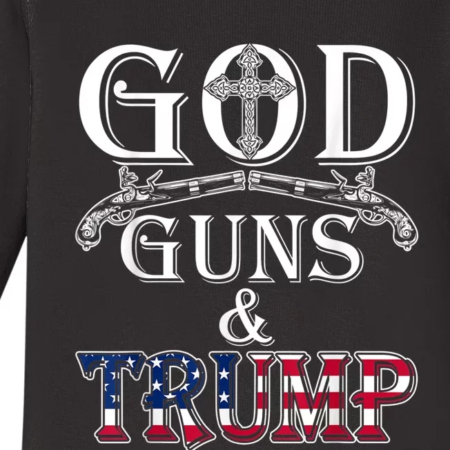 God Guns And Trump Shirt 2nd Amendment Baby Long Sleeve Bodysuit