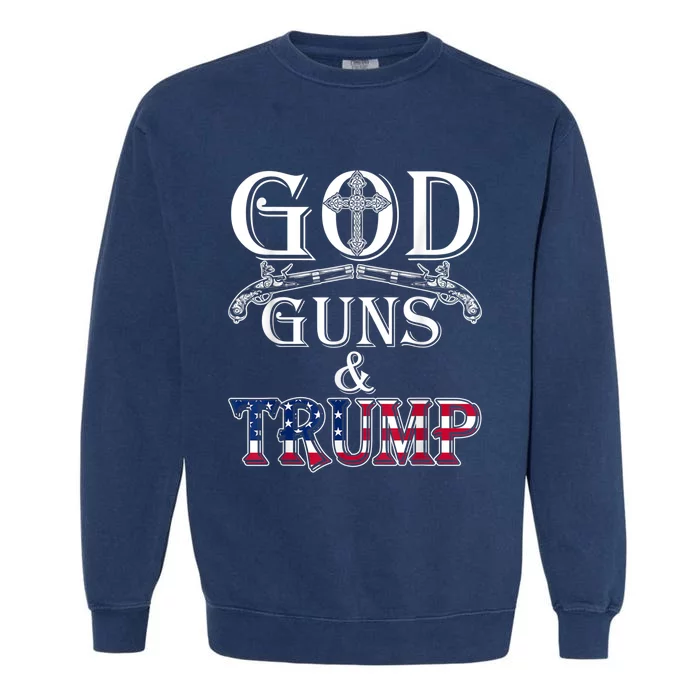 God Guns And Trump Shirt 2nd Amendment Garment-Dyed Sweatshirt