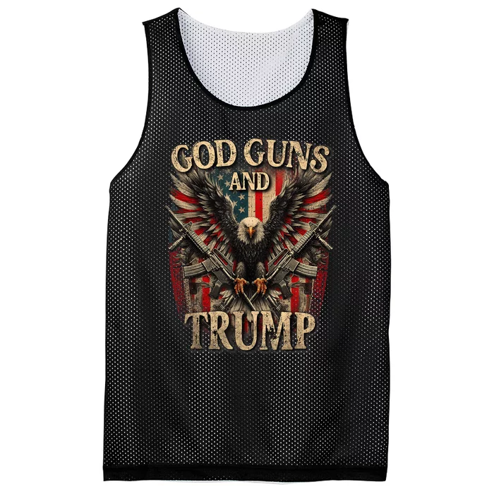 God Guns And Trump 2nd Amendment Flag Eagle American Flag Mesh Reversible Basketball Jersey Tank