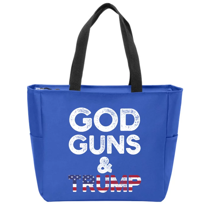 God Guns And Trump Cute Gift 2nd Amendment Pro Gun Meaningful Gift Zip Tote Bag