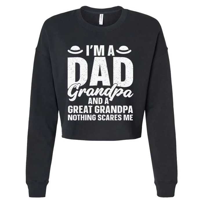 Great Grandpa Art For Great Grandfather Day Cropped Pullover Crew