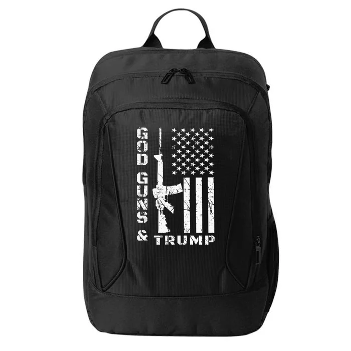 God Guns And Trump 2nd Amendment Flag AR15 City Backpack