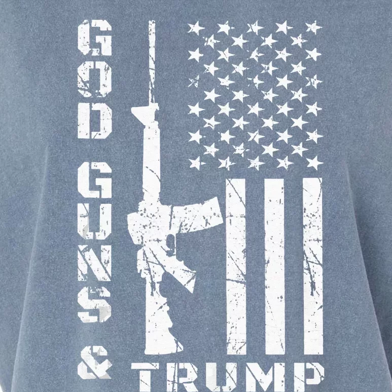 God Guns And Trump 2nd Amendment Flag AR15 Garment-Dyed Women's Muscle Tee