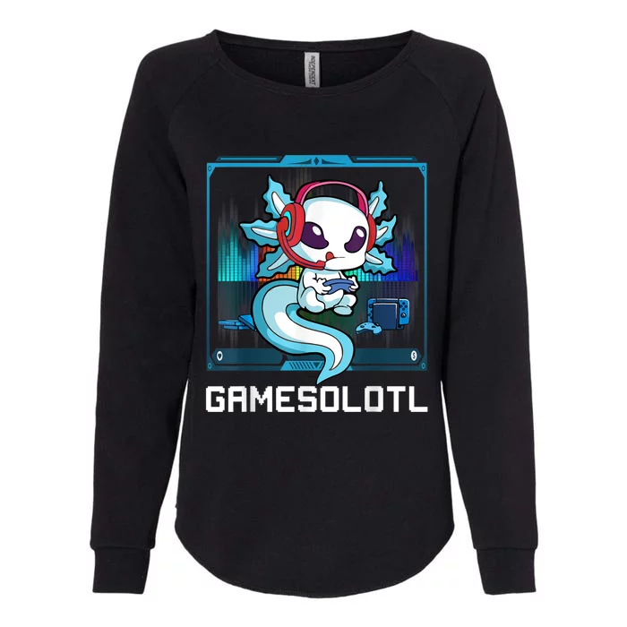 Gamesolotl Gamer Axolotl Playing Video Games Boys Girls Womens California Wash Sweatshirt