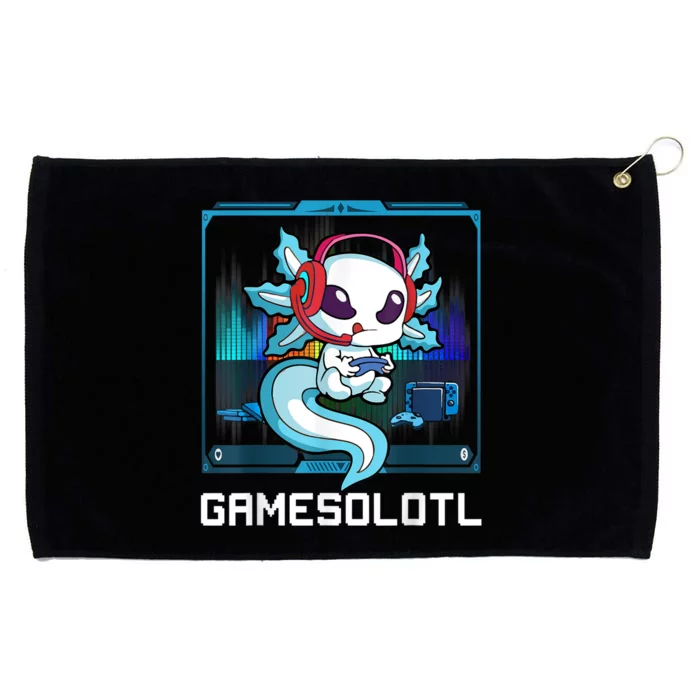 Gamesolotl Gamer Axolotl Playing Video Games Boys Girls Grommeted Golf Towel