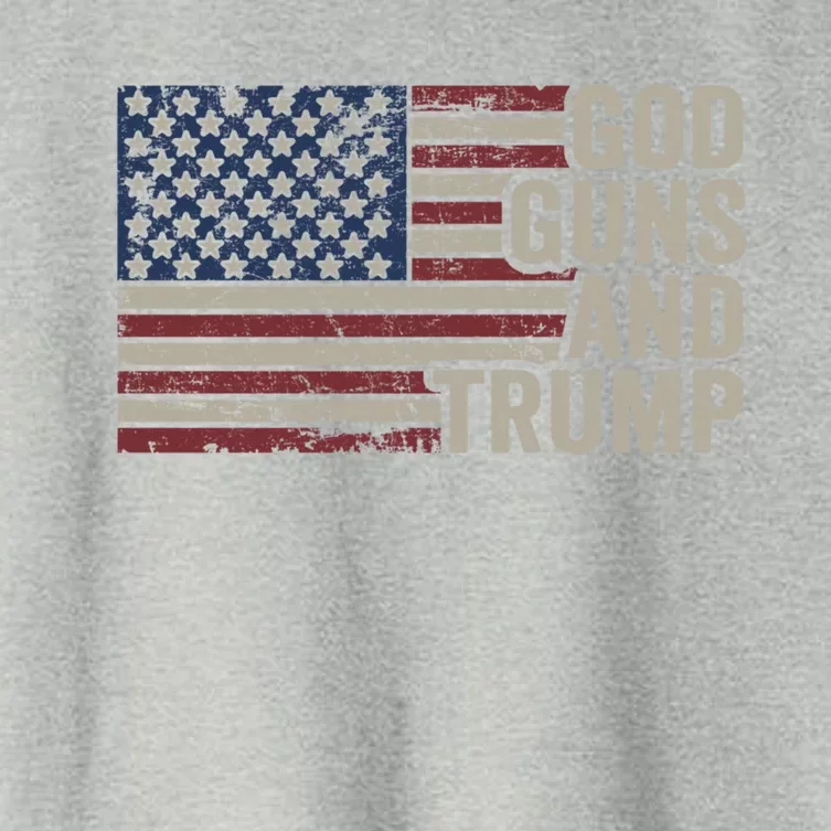 God Guns And Trump Pro God Gun Funny Republican Usa Flag Great Gift Women's Crop Top Tee