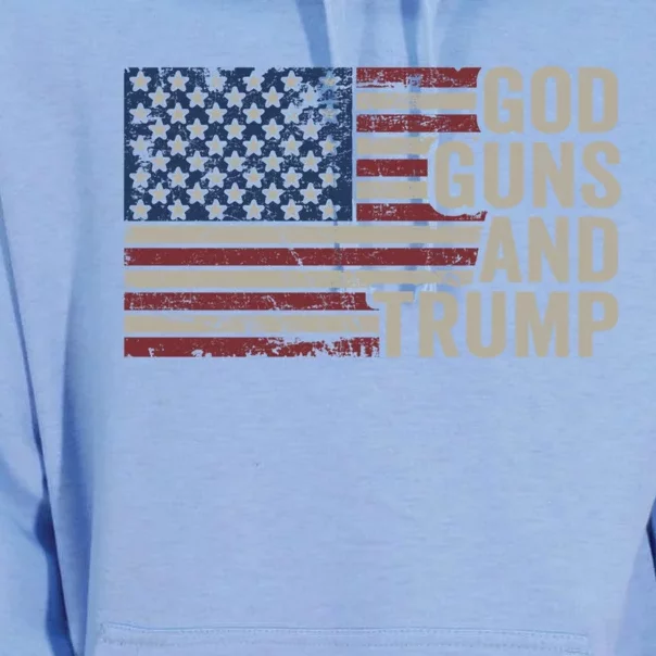 God Guns And Trump Pro God Gun Funny Republican Usa Flag Great Gift Unisex Surf Hoodie