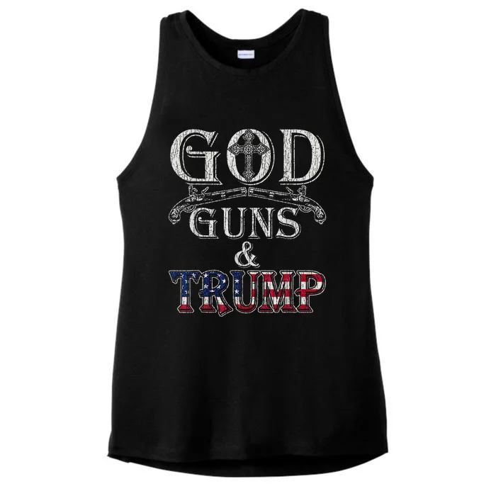 God Guns And Trump Ladies Tri-Blend Wicking Tank