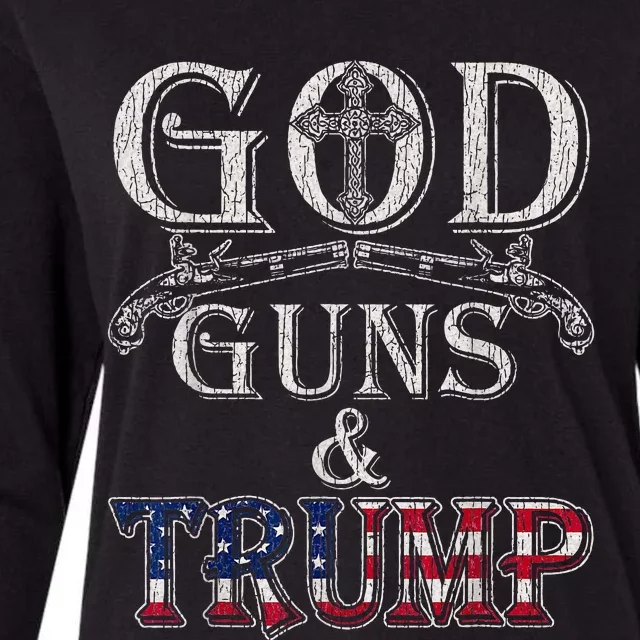 God Guns And Trump Womens Cotton Relaxed Long Sleeve T-Shirt