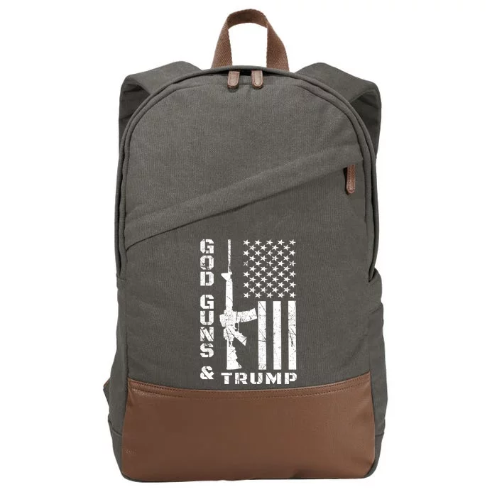 God Guns And Trump 2nd Adt Flag Ar15 (Back) Gift Cotton Canvas Backpack