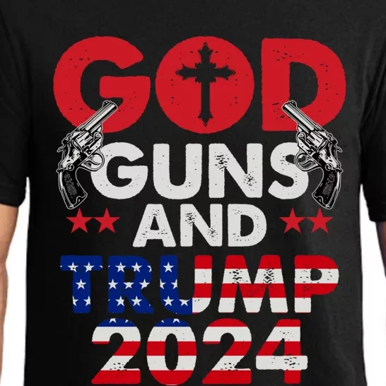 God Guns And Trump 2024 President Pajama Set