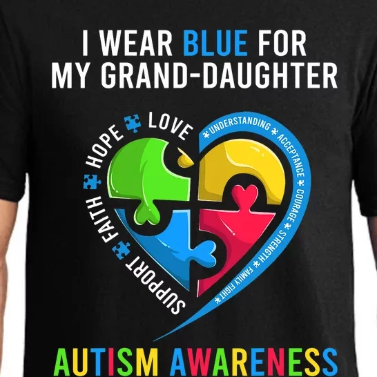 Grandma Grandpa Autism  I Wear Blue For My Granddaughter Pajama Set