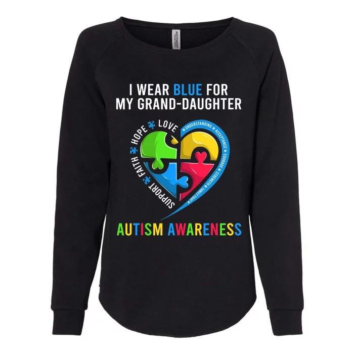 Grandma Grandpa Autism  I Wear Blue For My Granddaughter Womens California Wash Sweatshirt