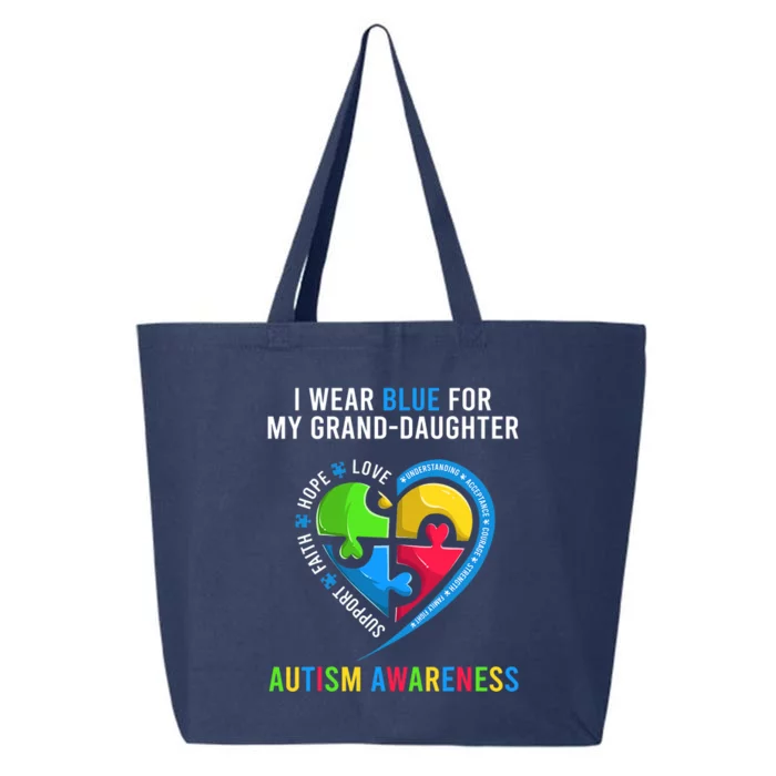 Grandma Grandpa Autism  I Wear Blue For My Granddaughter 25L Jumbo Tote