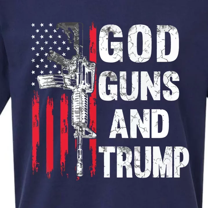 God Guns And Trump 2nd Amendment Flag Ar15 American Flag Sueded Cloud Jersey T-Shirt