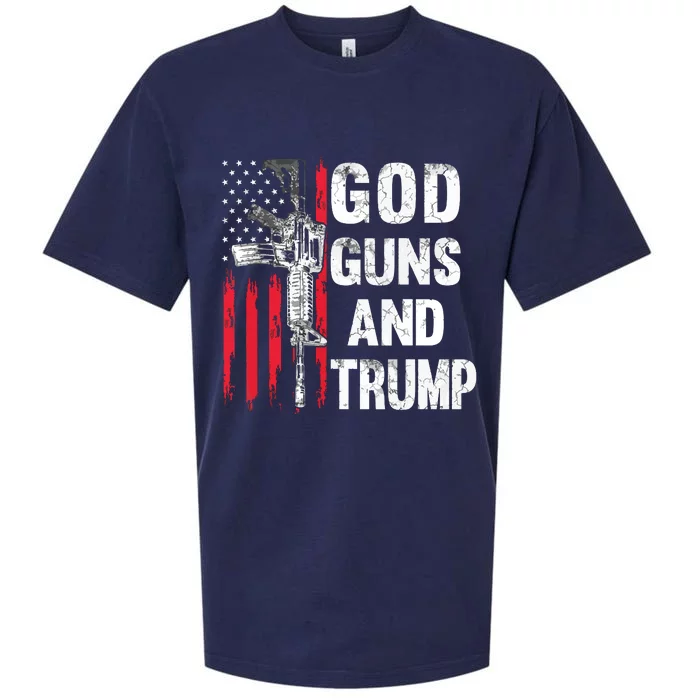 God Guns And Trump 2nd Amendment Flag Ar15 American Flag Sueded Cloud Jersey T-Shirt