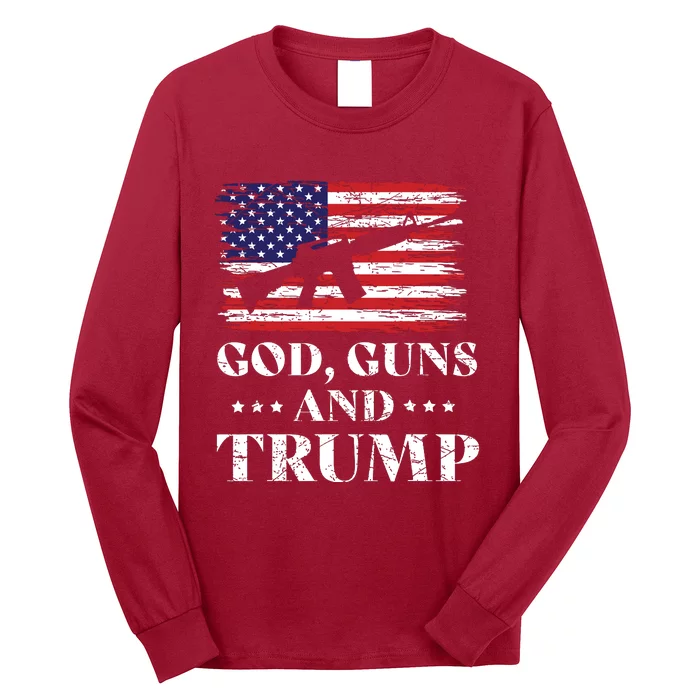 God Guns And Trump Donald Trump For President 2020 Long Sleeve Shirt