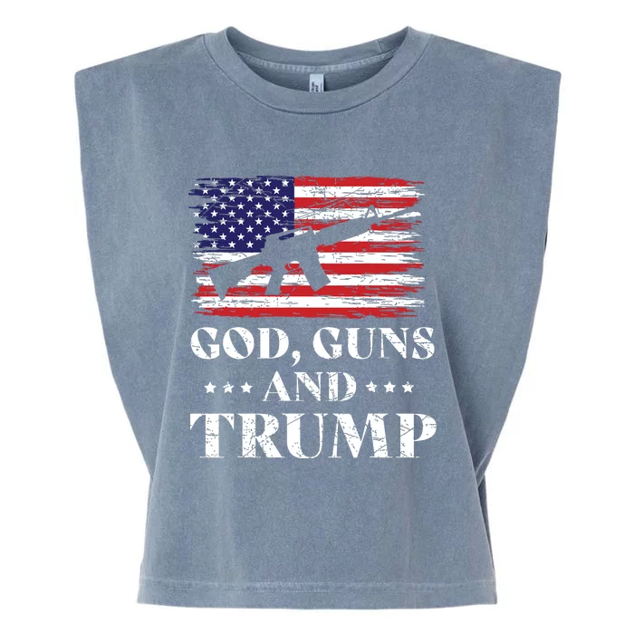 God Guns And Trump Donald Trump For President 2020 Garment-Dyed Women's Muscle Tee