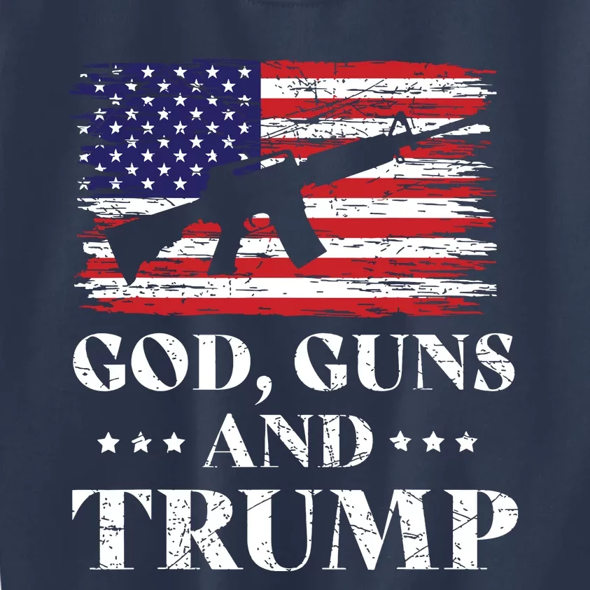 God Guns And Trump Donald Trump For President 2020 Kids Sweatshirt